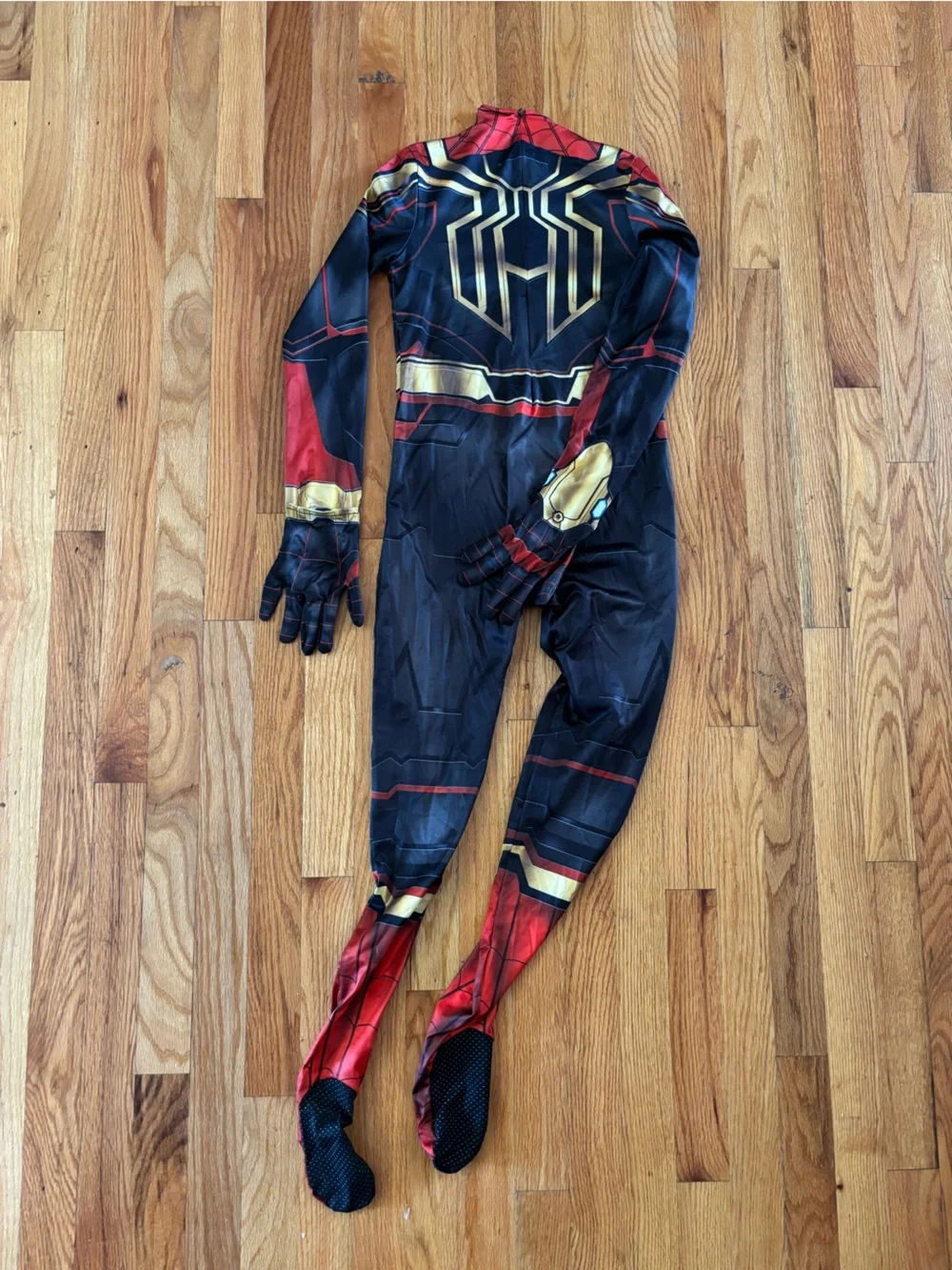 Spiderman Black, Red and Gold Superhero Jumpsuit